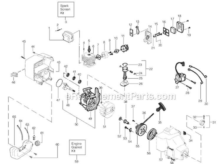 Page A Diagram and Parts List for FL25 Type 1 Weed Eater Trimmer